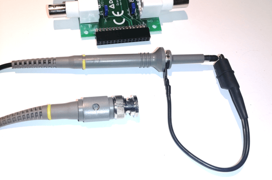 Oscilloscope probe GND loop acts as a simple H-field probe, to detect NFC signals